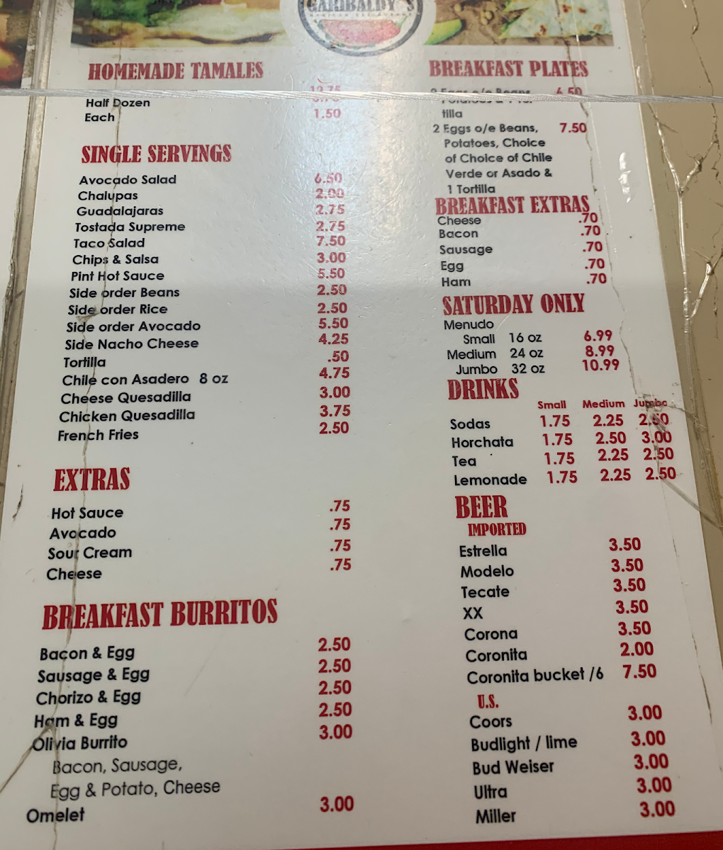 Garibaldy's Tacos Menu - Image 3