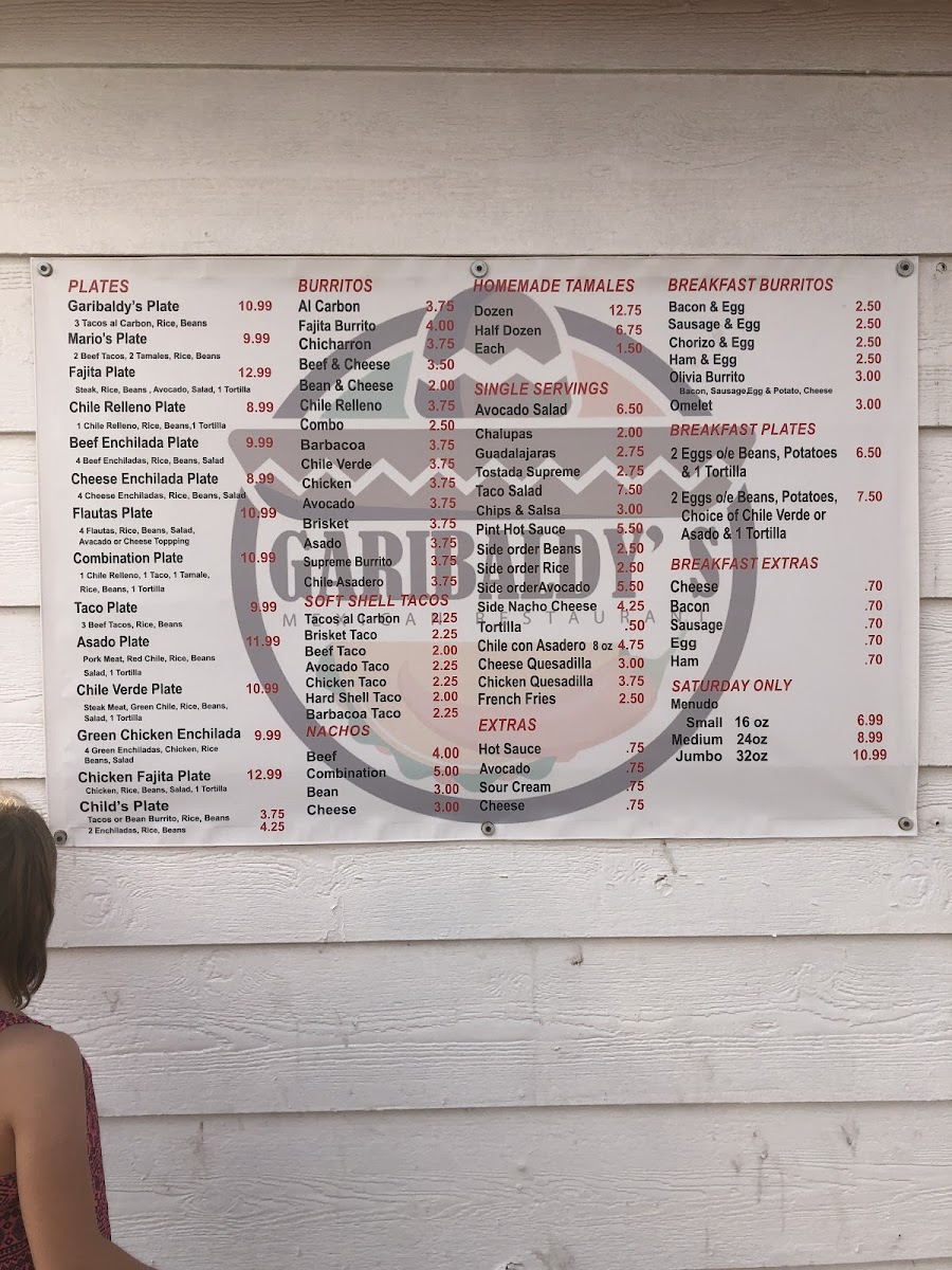 Garibaldy's Tacos Menu - Image 5